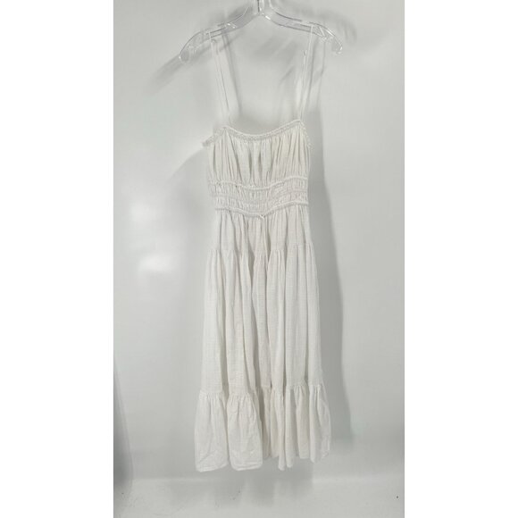 J.Crew CA633 Clio Dress in Textured Gauze Maxi Dress Smocked Sz M Beachy Resort - Picture 2 of 7